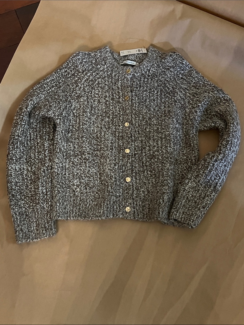 Abercrombie & Fitch Brown Marled Button-Front Cardigan